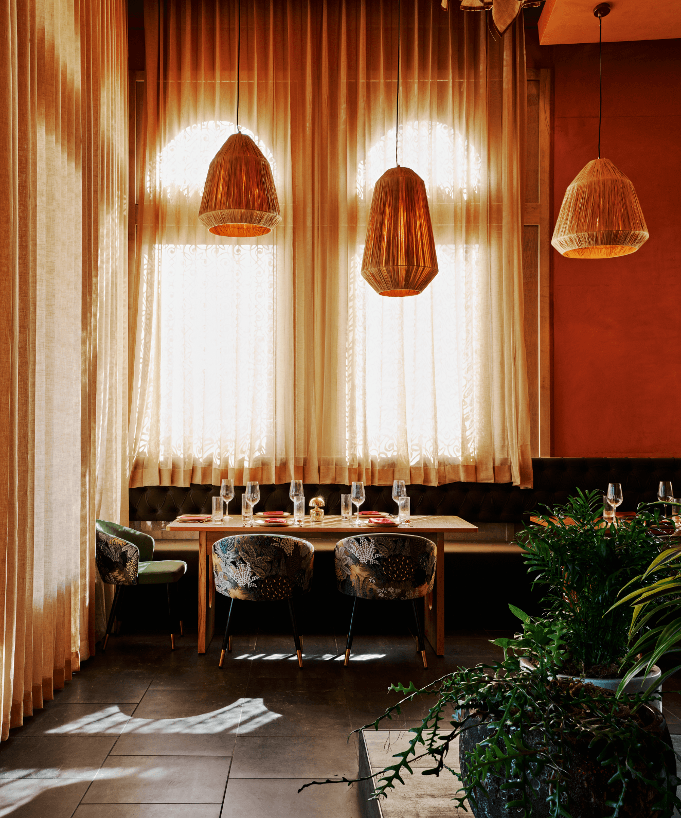 Ikara restaurant interior with warm lighting and elegant decor